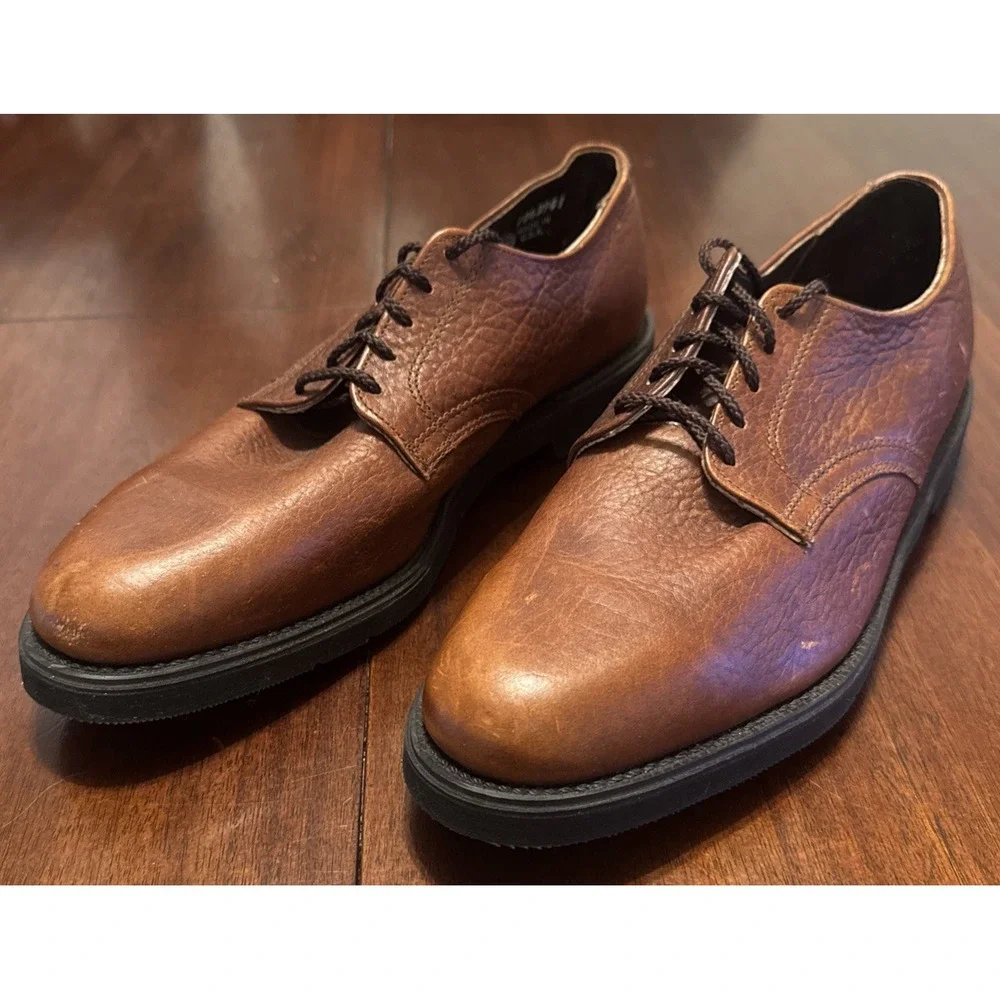 Vintage Union Made USA Leather Oxford Shoes 9.5D EVA-Tech Sole Workwear UFCW 80s